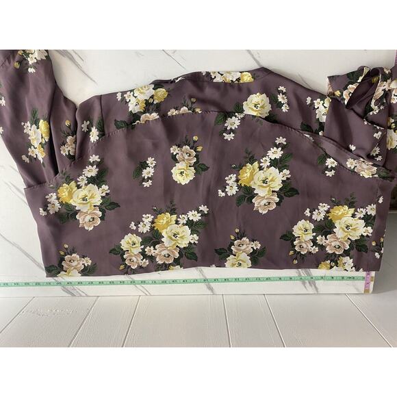 Torrid Harper 3/4 Sleeve Pullover Blouse Floral Purple Cottoagecore Plus Size 4X - Picture 9 of 9
